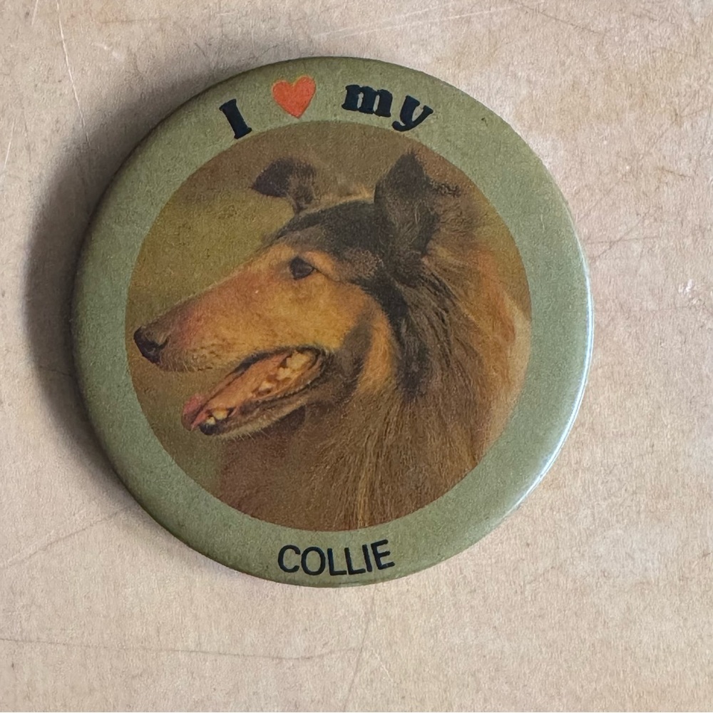 Vintage 3” I ❤️my COLLIE button